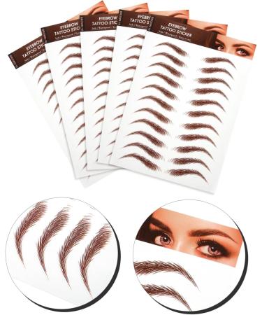 Hemoton 5 Sheets Eyebrow Stickers Fake Eyebrows Eyebrow Waterproof Eyebrow Sticker for Eyebrows Waterproof 1 count (Pack of 1) Brown - Buy Online on GoSupps.com
