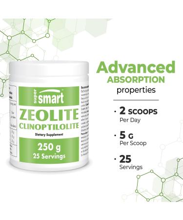 Supersmart Zeolite Clinoptilolite Powder - High Purity Detox Mineral Supplement | Non-GMO Gluten Free 250g | Made in USA - Shop Internationally - Buy Online on GoSupps.com
