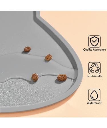 Waterproof Silicone Septillar Bowl Underlay for Cats & Dogs | Slip-Proof Feed Pad | Dark Gray 52x30 cm - Buy Online on GoSupps.com