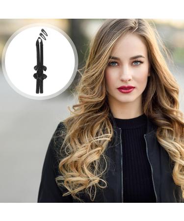 No Heat Curling Iron Sleeping Sponge Hair Curling Iron No Heat Wire Curling Ribbon Rod Big Wave Curling Rod Hair Curling Tool with Claw Clip Curling Ribbon Rod for Women with Long Hair Black - Buy Online on GoSupps.com