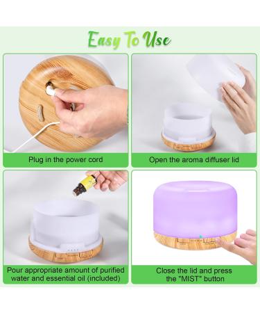 Buy Aqxong 500ml Essential Oil Diffuser - Aromatherapy Humidifier with Remote & 7 Colors LED for Living Room Bedroom Yoga & Office - International Shipping - Buy Online on GoSupps.com