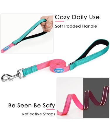 Thinkpet No-Pull Dog Harness Leash Set | Breathable Adjustable Safety Harness for Small Medium Large Dogs | Padded Reflective Running Harness (1 Pack) - Rose - Buy Online on GoSupps.com