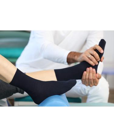 Diabetic Elastic Cotton Socks for Swollen Feet | Men & Women 10-11.5 | Black - Buy Online on GoSupps.com