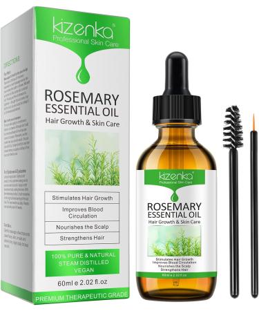 Organic Rosemary Oil for Hair Growth and Skin Care - 60ml | Pure Essential Oil for Hair Loss Treatment - Buy Online on GoSupps.com