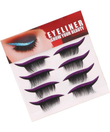 Glitter Sticker Set with Bold Colors for Easy Makeup Black Solid 4 Pairs Waterproof and Reusable Suitable for Parties and Daily Life (Purple) - Buy Online on GoSupps.com