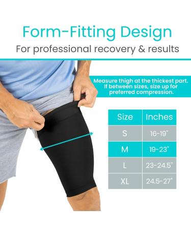 Vive Thigh Compression Sleeve (2 Pack) - Breathable Hamstring Brace for Pain Relief & Support - Non-Slip Elastic Fit for Men & Women - Ideal for Groin Sciatica & Quadriceps Tendonitis - Buy Online on GoSupps.com