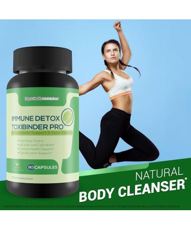 Immune Detox Toxibinder Pro | Natural Detox & Immune Support Supplement - Cleanse Toxins with Psyllium Vitamin C Ginger Zinc & Dandelion Root - Buy Online on GoSupps.com