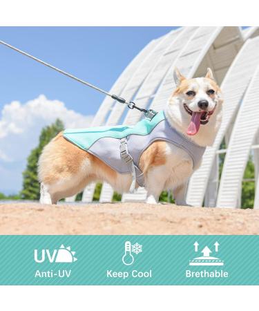 Kuoser Cool Vest for Dogs - Breathable Cooling Coat for Hot Summer Days | Reflective Safety Jacket for Small & Medium Dogs - Blue M - Buy Online on GoSupps.com