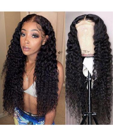 Amanda HD Transparent Deep Wave Lace Front Wigs Human Hair Pre Plucked 4x4 Deep Wave Wig 24 Inch Brazilian Virgin 180% Density Wet and Wave Lace Closure Wigs Human Hair for Women Natural Color 24 Inch 4*4 deep wave lace ...