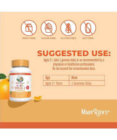 MaryRuth Organics Vegan Omega 3 Gummies for Kids 2+ 2 Month Supply Sugar Free Omega 3 Supplement with Vitamin C Flaxseed Oil Immune Support Essential Nutrient ALA No Fish Taste 60 Count - Buy Online on GoSupps.com