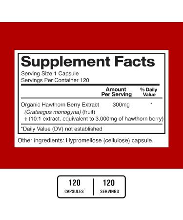 Buy Organic Hawthorn Berry 3000mg - Vegan Non-GMO Gluten-Free Supplements | American Standard - 120 Capsules - Buy Online on GoSupps.com