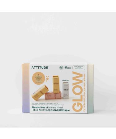 ATTITUDE Oceanly Radiant Skin Daily Facial Care Routine Box Set EWG Verified Plastic-free Plant and Mineral-Based Ingredients Vegan and Cruelty-free PHYTO GLOW Set of 4 Travel Size Bars PHYTO GLOW Mini-Set