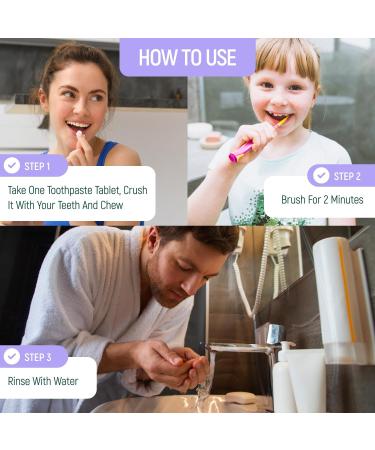 200 Pack Natural Toothpaste Tablet Bits - Chewable Mouthwash Whitening Bite Tablets for Teeth SLS & Fluoride Free Eco & Travel Friendly - Zero Waste Packaging - Mint & Activated Charcoal (Peppermint) - Buy Online on GoSupps.com