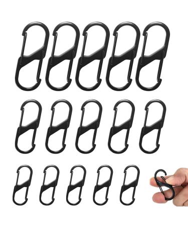 FCSNJH 15 pieces mini carabiner 50mm/40mm/30mm carabiner hook double carabiner carabiner hook small carabiner carabiner small s carabiner mini carabiner hook black carabiner black