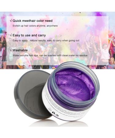  HTRUIYATY Natural Color Wax for Temporary Hair Dye Plant Formula Washable Women and Men 120g Matte Purple - Buy Online on GoSupps.com