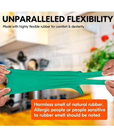 Vgo Reusable Household Cleaning Gloves - Extra Thickness Rubber Dishwashing Gloves with Long Sleeves - Ideal for Kitchen Cleaning, Working, Painting, Gardening, and Pet Care - Green (Size S, 1 Pair) - Buy Online on GoSupps.com
