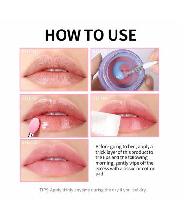Lip Sleeping Mask with Vitamin C & Shea Butter - Overnight Hydrating Treatment for Dry Flaky Lips - Long-Lasting Nourishes Moisturizes with Coconut and Jojoba Oils Non-Sticky Lip Care (Blueberry) - Buy Online on GoSupps.com