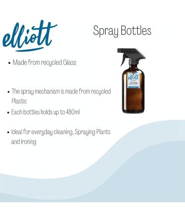 Elliott 480ml Brown Glass Spray Bottle - Eco-Friendly Recycled Glass with Locking Trigger Spray Mechanism for International Shipping - Buy Online on GoSupps.com