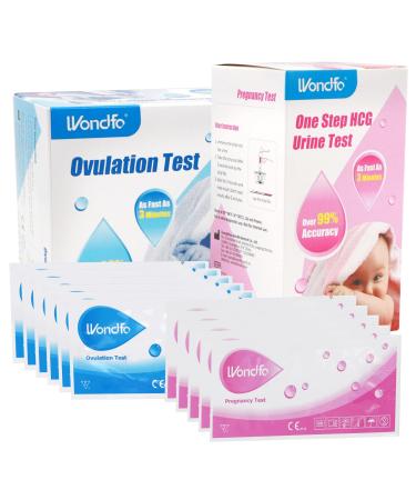 Wondfo 50 Ovulation Test Strips and 20 Pregnancy Test Strips Sensitive Fertility Predictor Testing Kit Track Ovulation Test OPK