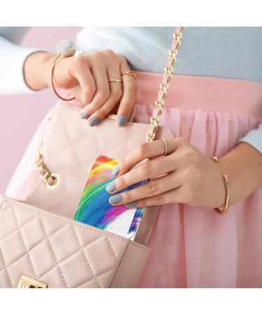 Travel Lipstick Organizer Case - Portable Makeup Bag with Mirror | Watercolor Lines Rainbow Design - Buy Online on GoSupps.com