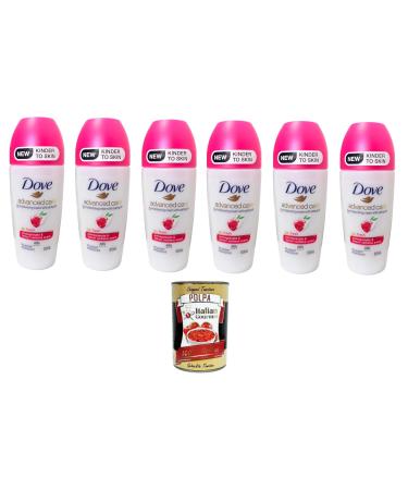 Italian Gourmet E.R. Dove Advanced Care Roll-On Deodorant Antiperspirant Pomegranate Triple Hydration Protection 48h Unisex 6 x 50 ml + Italian Gourmet Polpa 400 g Pack of 6
