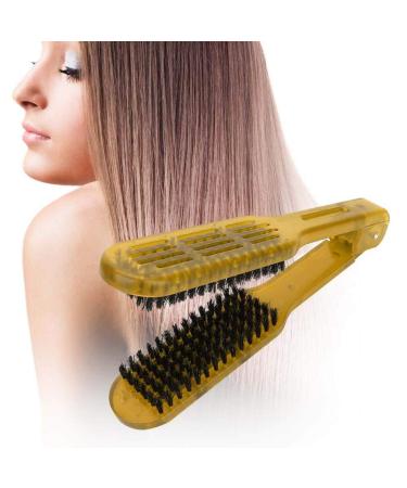 Plywood Comb Hair Straightening Styling Straightener Styling Straightener Hairdressing Tool Splint V-Shape Tools Bristle For Home Barber Shop Yellow
