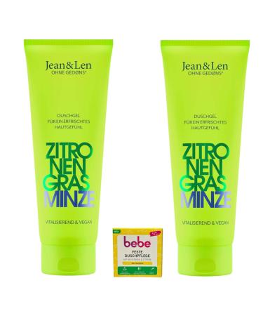 Jean & Len Jean&Len Set of 2 lemongrass and mint shower gels + 1 solid baby shower gel | 2 x 250 ml | Silicone-free