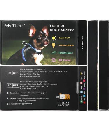 LED Dog Harness for Small & Medium Dogs - Rechargeable Reflective Lightweight & Breathable - Black/Red XS - Buy Online on GoSupps.com
