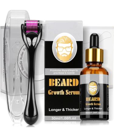 Dessnill Men's Beard Care Set - 0.5mm Dermaroller & Growth Serum Oil for Faster Beard & Hair Growth | International Shipping - Buy Online on GoSupps.com