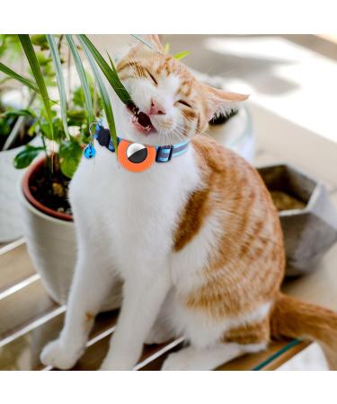 TOYMIS 2 Pcs Pet Collar Holder Compatible with AirTag 9.5 mm Silicone Protective Case for Airtags for Pets Bags Elderly Children (Orange Red) Orange / Red - Buy Online on GoSupps.com