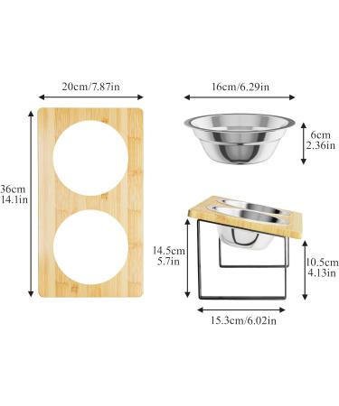 Elevated Cat Bowls with Stand: Tiltable Raised Feeding Station for Cats with 2 Stainless Steel Bowls Black - Buy Online on GoSupps.com