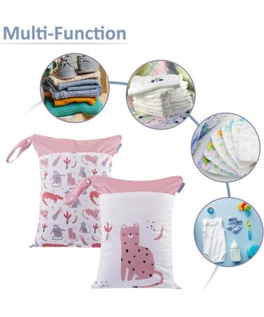 Maeau 2 Pack Wetbags for Diapers | Reusable Waterproof Baby Wetbag Organizer | Washable Gym Bag - 30 Patterns 30x40cm - Buy Online on GoSupps.com