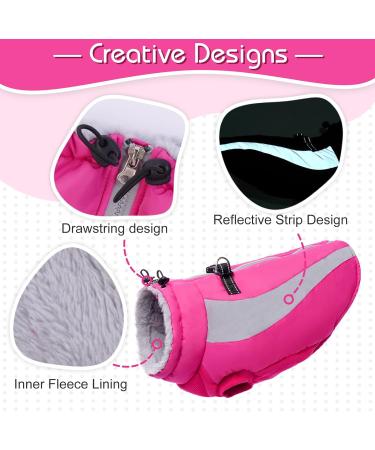 Kuoser Waterproof Dog Winter Coat for Small Medium Large Dogs - Rose X-Small - Buy Online on GoSupps.com