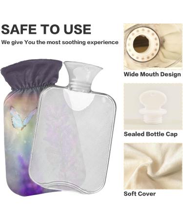 Buy Naanle 2L Hot Water Bottle with Butterfly Lavender Cover - Heat & Cold Therapy for Pain Relief Back Hands and Neck - Buy Online on GoSupps.com