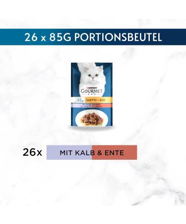 Gourmet Perle Duetto Wet Cat Food with Veal & Duck - 26 Pack (85g) | Premium International Shipping - Buy Online on GoSupps.com