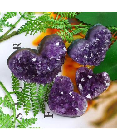 Natural Crystal Rough 1pc 40mm-70mm Rough Natural Heart Shaped Amethyst Geode Cluster Crystals Stones Beautiful Crystal (Size : 1pc 65mm) - Buy Online on GoSupps.com