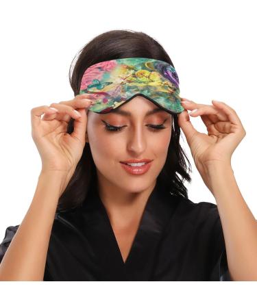 Light Blocking Sleep Mask - Abstract Flowers Butterfly Eye Cover for Men & Women | Adjustable Soft Blindfold for Travel Naps & Sleeping - Buy Online on GoSupps.com