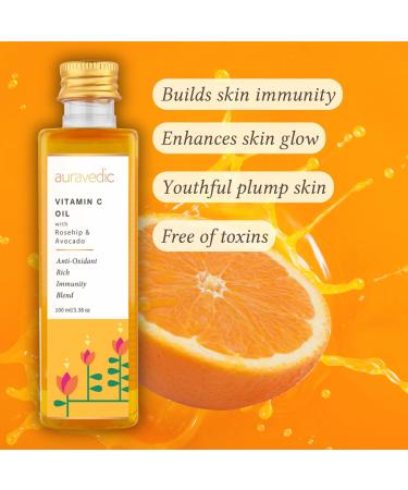Vitamin C Oil for Skin - Natural & Organic Face Moisturizer with Rosehip Avocado & Vitamin E - 3.38 Fl Oz (100ml - Buy Online on GoSupps.com