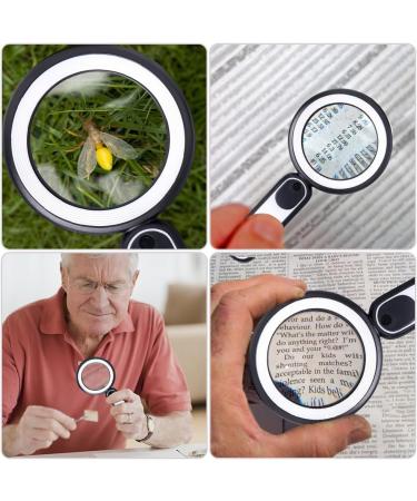 Udbrud Magnifying Glass with Light 30X Handheld Large Magnifying Glass with 3 Modes 21 LED Illuminated Lighted Magnifier USB for Macular Degeneration Seniors Reading Inspection Coins Jewelry Map - Buy Online on GoSupps.com