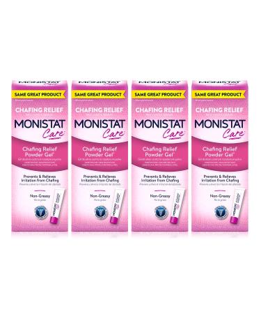 MONISTAT Care Chafing Relief Powder Gel, Anti-Chafe Protection, 1.5 oz, 4 Pack 1.5 Ounce (Pack of 4)