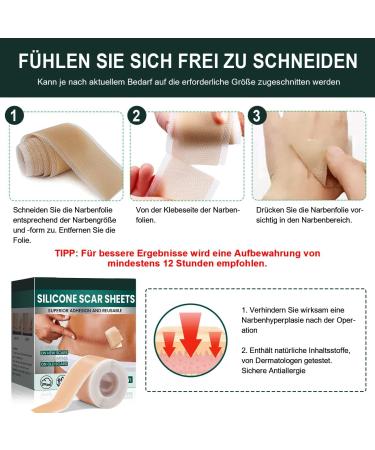 Silicone Scar Sheets (4cm x 150cm) | Professional Treatment for C-Section Burns Keloids & Acne Medication-Free Solution - Buy Online on GoSupps.com