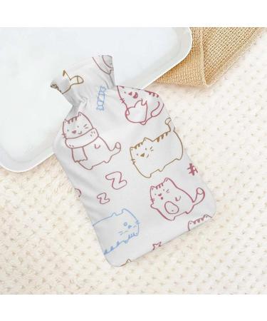 White Cat Hot Water Bottle with Plush Cover - Hand Warmer for Adults & Children | 26.5x15.3cm - International Shipping - Buy Online on GoSupps.com
