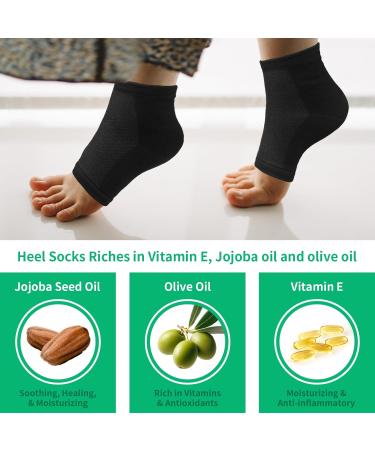 Shop Ohtomber Cracked Heel Treatment Repair Socks - 5 Pairs Moisturizing Gel Socks for Dry Feet & Heels - Toeless Foot Care for Silky Soft Skin - Buy Online on GoSupps.com