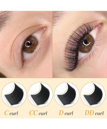 Shop Self-Fleed Eyelash Extensions - .03 .07 .10 Easy Fan Volume Lashes - C D Curl Individual 12mm Black - Buy Online on GoSupps.com