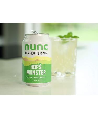 Nunc Jun-Kombucha Hops Monster (12 x 330ml) - Premium Non-Alcoholic Beer Alternative - Gut Health & Refreshing Drink - Gluten Free - Buy Online on GoSupps.com