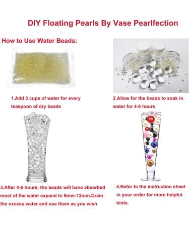 100pcs Floating Pearls Beads & 500pcs Water Gels | Creamy White Vase Fillers for Home, Weddings & Parties - Buy Online on GoSupps.com