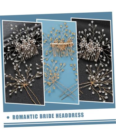 Angoily 1 Set Bridal Headwear Pearl Hair Clip Wedding Hair Side Comb Bridal Hair for Wedding Pearl Decor Wedding Decoration European and American Rhinestones Hair Comb Bride - Buy Online on GoSupps.com