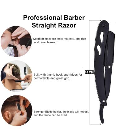 Classic Matte Black Cut Throat Razor for Men | Stainless Steel Professional Straight Edge Shaving & Beard Razor | Salon Quality & Lightweight Design - Buy Online on GoSupps.com