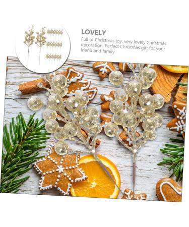 ABOOFAN 20pcs Christmas Imitation Berries Wreath Flower Garland Decor Christmas Berries Simulation Berries Branch Artificial Berry Branches Xmas Berries Christmas Tree Foam Accessories Golden 19X5X5CM - Buy Online on GoSupps.com