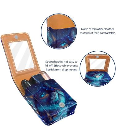 Outdoor Cat Makeup Lipstick Case Portable Lipstick Organizer with Mirror Ladies Mini Makeup Bag Holds up to 3 Lipsticks - Buy Online on GoSupps.com